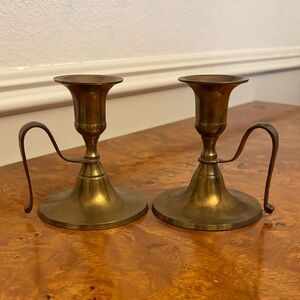 Pair of Vintage Brass Candle Holders